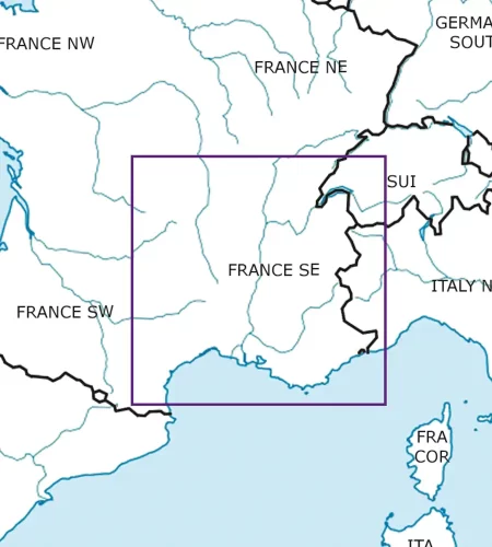 Aeronautical Chart of France South East in 500k