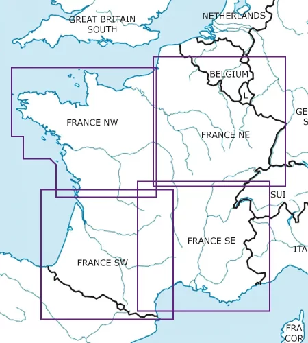 VFR Aeronautical Chart of France in 500k