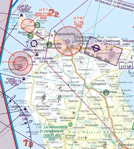 Model Airplane Field on the VFR Chart of France in 500k