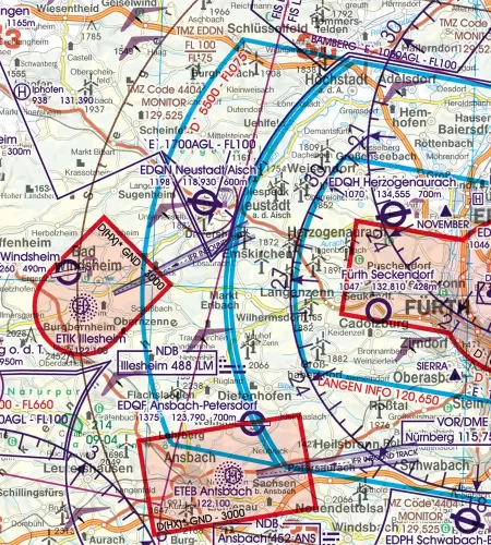 Aerial Sporting Activities on the 500k VFR Chart of Germany