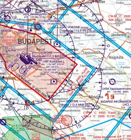 CTR Control Zone on the 500k VFR Chart of Hungary