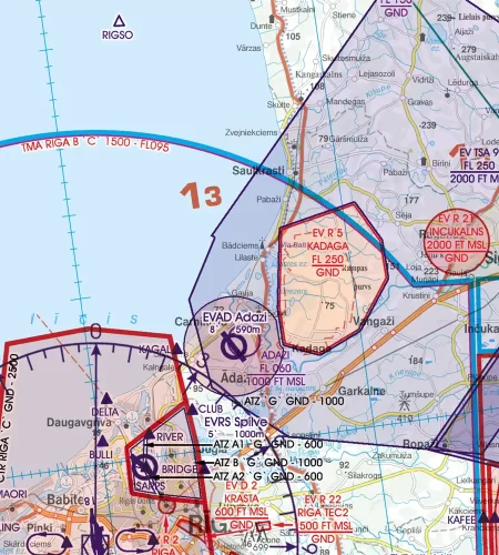 TMA on the ICAO Chart of Latvia in 500k