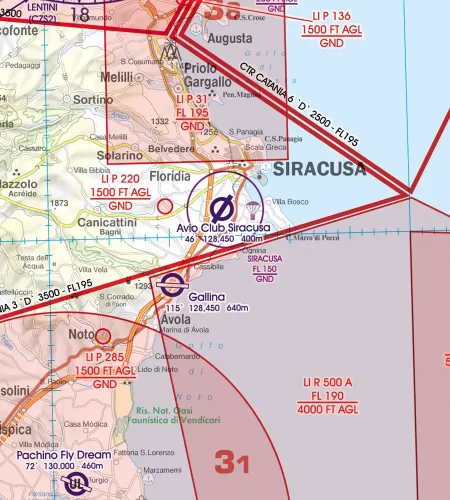 CTR on the 500k ICAO Chart for Malta and Sicilia