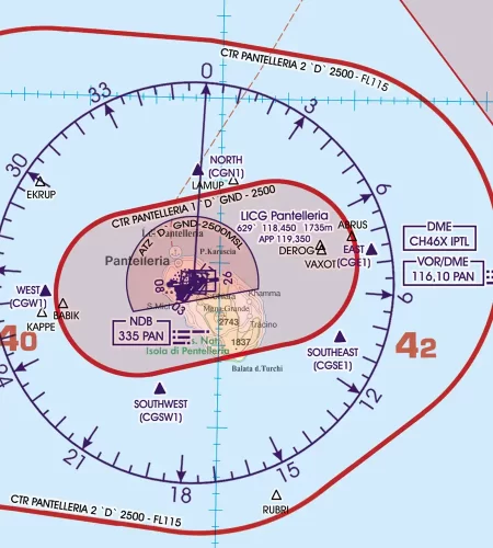 ATZ Airport Traffic Zone on the 500k VFR Chart of Malta and Sicilia