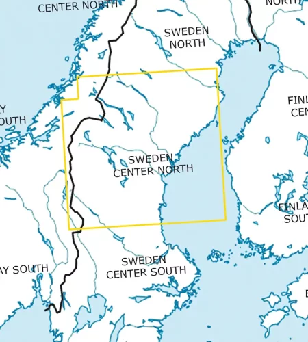 VFR Aeronautical Chart of Sweden Center North in 500k