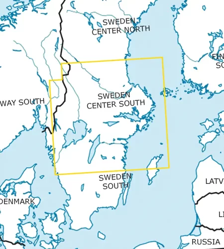 VFR Aeronautical Chart of Sweden Center South in 500k