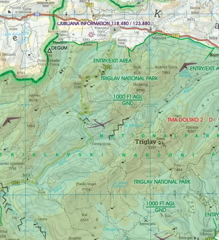 Natural Reserve on the 200k ICAO Chart of Slovenia